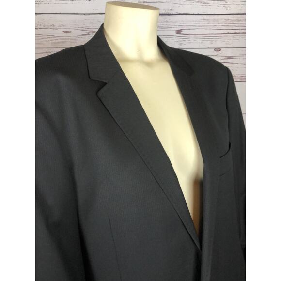 West End Blazer striped in black one button closing lined size 42 - Picture 9 of 12
